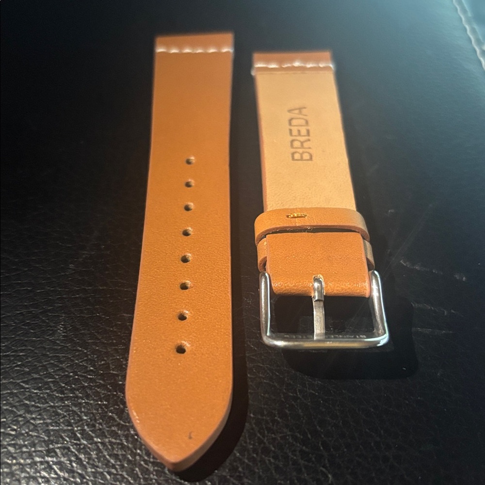 Breda Tan Leather Watch Strap 18mm